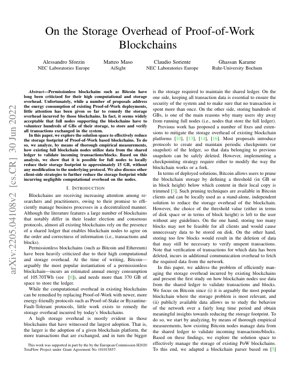PDF Document Cover - Analysis of Storage Overhead in Proof-of-Work Blockchains: Measurement and Reduction Strategies